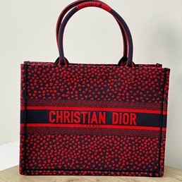 Женская сумка-тоут Christian Dior Book Tote красная с черным