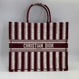 Женская сумка-тоут Christian Dior Book Tote бордовая 41,5х32