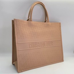 Женская сумка-тоут Christian Dior Book Tote кожаная пудра