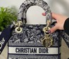 Женская сумка Christian Dior Lady черная с молочным 24x20