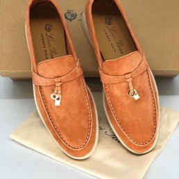 Женские лоферы Loro Piana коричневые замшевые