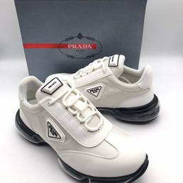 Мужские кроссовки Prada 2021-2022 белые кожаные