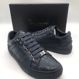 Мужские кеды Billionaire синие кожаные