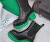 Женские ботинки Bottega Veneta черные с зеленой подошвой