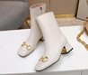 Женские сапоги Gucci белые кожаные