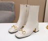 Женские сапоги Gucci белые кожаные