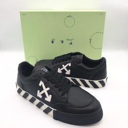 Мужские кеды Off-White 2021-2022 кожаные черные с белым