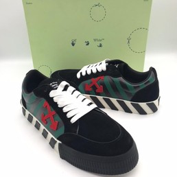 Мужские кеды Off-White 2021-2022 кожаные черные с зеленым
