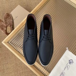 Мужские туфли Loro Piana 2021 черные кожаные