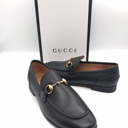 Мужские лоферы Gucci 2021-2022 черные кожаные