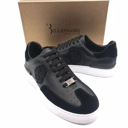 Мужские кеды Billionaire 2021-2022 черные кожаные