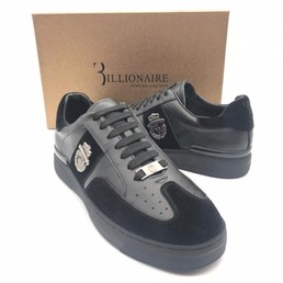 Мужские кеды Billionaire 2021-2022 черные кожаные