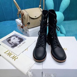 Женские ботинки Christian Dior 2021 черные кожаные