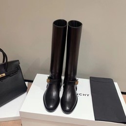 Женские сапоги Givenchy 2021 черные кожаные