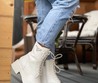 Женские ботинки Prada белые кожаные