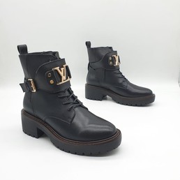 Ботинки женские Louis Vuitton 2021-2022 черные кожаные