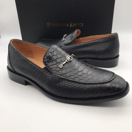 Мужские туфли Stefano Ricci 2021-2022 черные кожаные