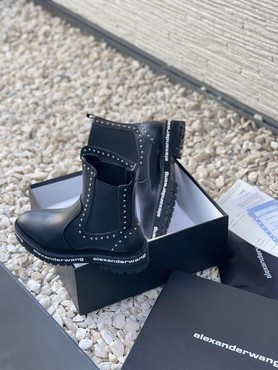 Женские ботинки Alexander Wang черные кожаные