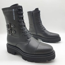 Женские высокие ботинки Balenciaga черные кожаные