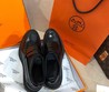 Женские ботинки Hermes черные кожаные