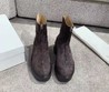 Женские ботинки The Row темно-бежевые замшевые