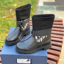 Женские сапоги Christian Dior D-MAJOR черные с орнаментом