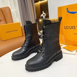 Ботинки женские Louis Vuitton черные кожаные