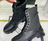 Женские ботинки зимние Gucci черные с мехом