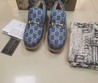 Женские лоферы Gucci 2021 голубые на овчине
