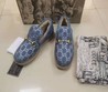 Женские лоферы Gucci 2021 голубые на овчине
