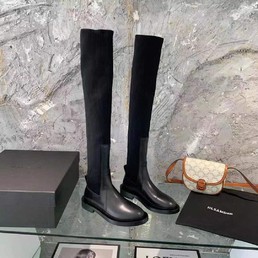 Женские ботфорты Jil Sander 2021 комбинированные черные