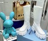 Женские ботинки Prada кожаные белые