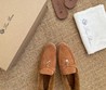 Женские лоферы Loro Piana замшевые коричневые