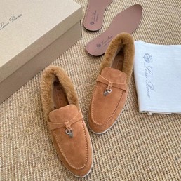 Женские лоферы Loro Piana замшевые коричневые