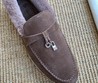 Женские лоферы Loro Piana замшевые сиреневые