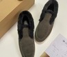 Женские лоферы Loro Piana замшевые серые