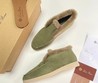 Женские лоферы Loro Piana замшевые зеленые