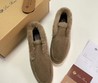 Женские лоферы Loro Piana замшевые темно-бежевые