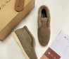 Женские лоферы Loro Piana замшевые темно-бежевые