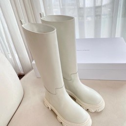 Женские сапоги Gia X Pernille молочные кожаные