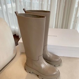 Женские сапоги Gia X Pernille серые кожаные