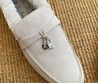 Женские лоферы Loro Piana замшевые бежевые