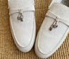Женские лоферы Loro Piana замшевые бежевые
