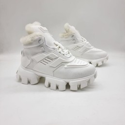 Кроссовки женские Prada 2021-2022 кожаные белые