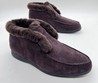 Мужские зимние лоферы Loro Piana 2021-2022 бордовые замшевые