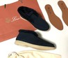 Женские лоферы Loro Piana черные на овчине