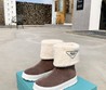 Женские зимние сапоги Prada замшевые коричневые