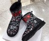Женские угги Christian Dior на меху черные кожаные