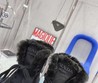 Женские зимние ботинки Prada на меху черные замшевые