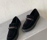 Женские лоферы Brunello Cucinelli на меху черные замшевые